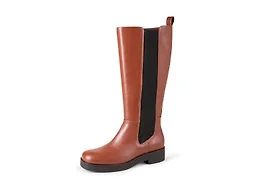 Amazon Essentials Women's Tall Gusset Boot with Square Toe and Chunky Heel, Chestnut Brown, 12