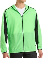Reebok Men’s Running Woven Wind Jacket, Standard Fit, Lightweight Nylon Fabric, Solar Lime, Medium