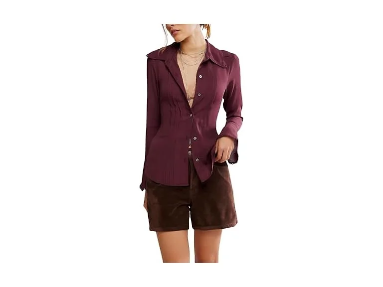 Free People Womens Melrose Top Chocolate