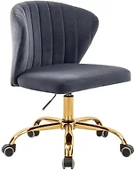 Meridian MRD-165Grey Finley Velvet Upholstered Offi