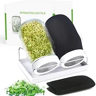 Kitmiido Organic Seed Sprouting Jar Kit – 2 × 32 oz Wide-Mouth Mason Jars