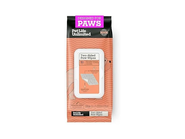 Pet Life Unlimited Dog Paw Wipes, Unscented, 50 Count