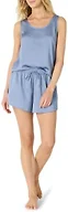 Amazon Essentials Women's Soft Satin Tank Top and Short Sleepwear Set, Dusty Blue, Small