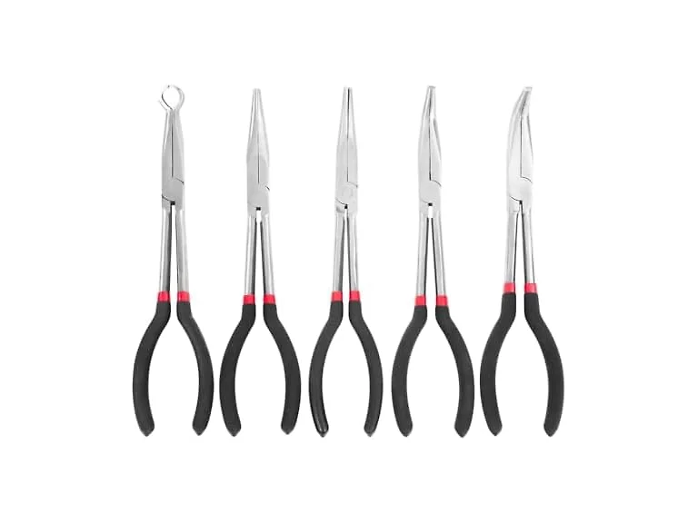 5-Piece Long Reach Needle Nose Pliers Set