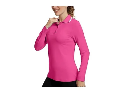 Ggov Women Golf Polo Long Sleeve Workout V Shirts