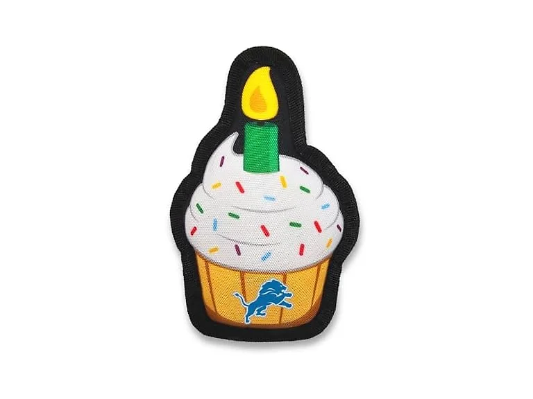 NFL Detroit Lions Pet Birthday Cupcake Squeak