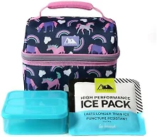 Arctic Zone Kids Lunch Bucket Combo with 210g Ice Pack and Sandwich Container, Unicorn Princess
