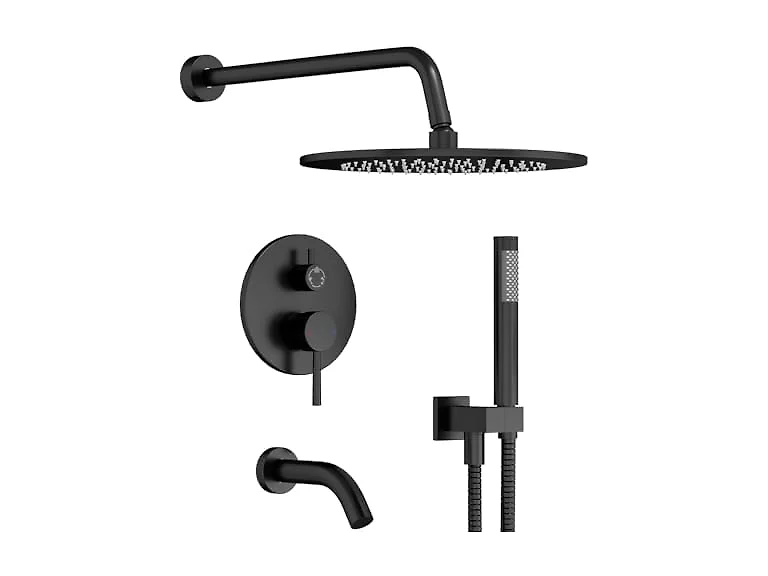 Gabrylly Shower System, 10" Bathtub Shower Set, Matte Black
