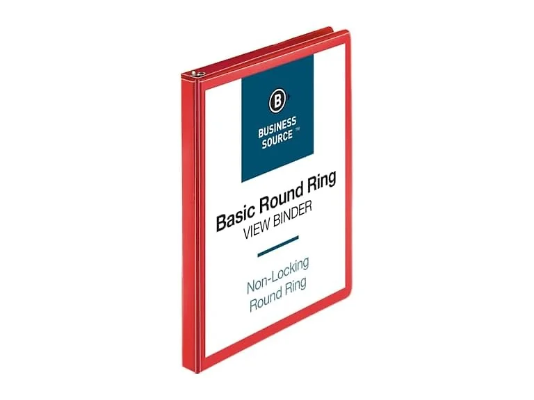 Business Source Round Ring Binder, 1/2"