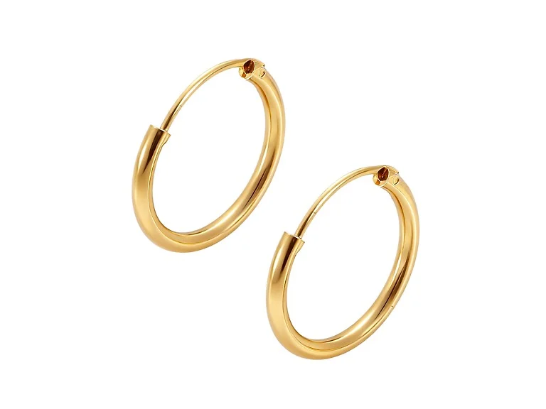 14K Gold Plated Hoop Earrings 16mm