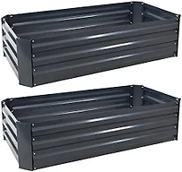 Sunnydaze Decor HB-505-2PK Raised Bed 48in 2PK Gray Dark 