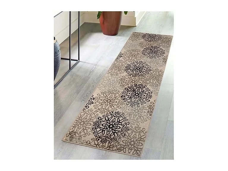 Superior 2'x11' Modern Floral Scroll Indoor Rug