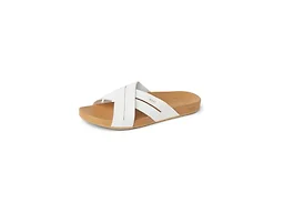 Reef Cushion Spring Bloom Womens Fashion Slide Sandal, Ultra Soft Cushion Footbed, White/Tan, 7