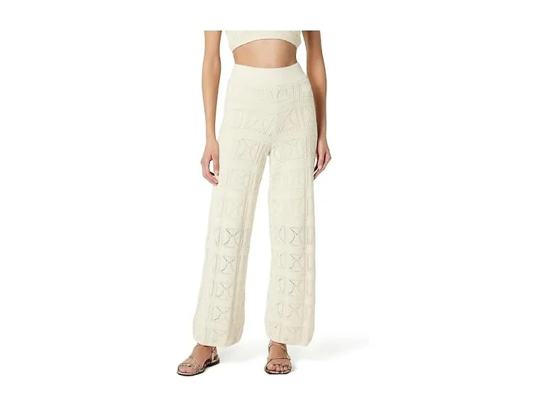 The Drop Women's Diza Flare-Leg Crochet Pant