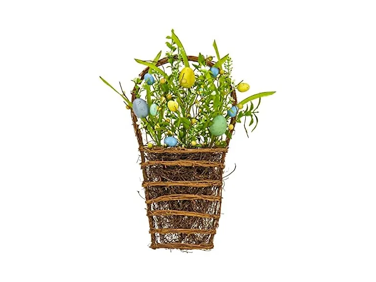 National Tree Company 18" Artificial Hanging Wall Basket