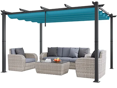 10'x13' Outdoor Retractable Pergola with 0700