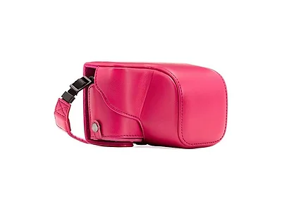 MegaGear Ever Ready Leather Camera Case and Strap (Hot Pink)