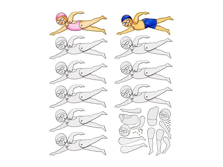 Fun Express Playful Color Your Own Jointed Swimmers
