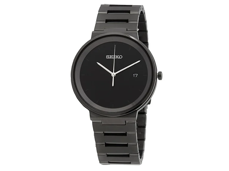 Seiko Essentials Quartz Black Sunray Dial Watch