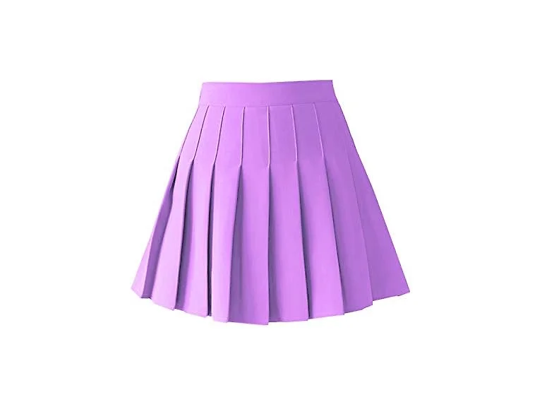 Tonchengsd Women (L) High Waist Pleated Mini Skirt
