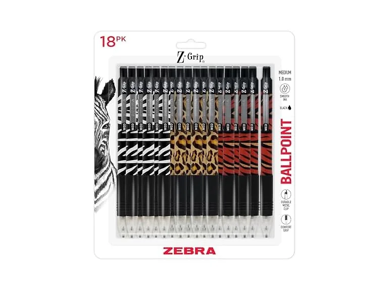 Zebra Pen Z-Grip Animal Print Retractable Ballpoint Pen