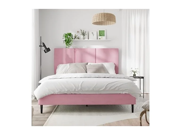 Pink Full Bed Frame, Upholstered