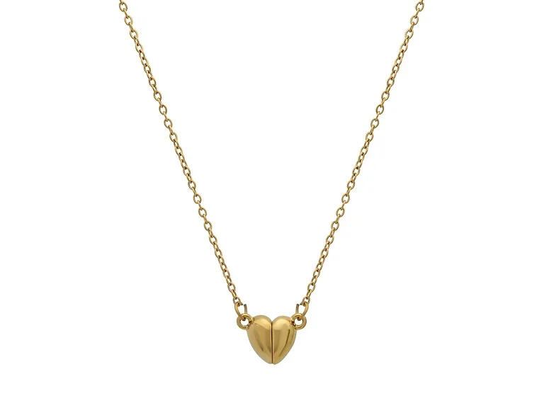 18K Gold Plated Heart Necklace - Minimalist Stainless Steel Love Pendant