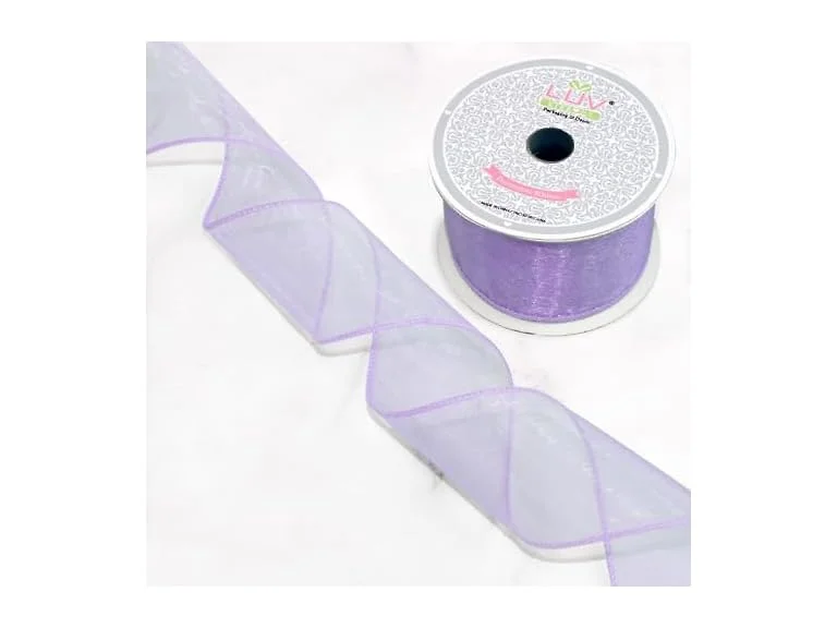 Creative Ideas Wired 2.5" Inch Organza, 10 Yards, Lavendar