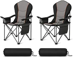 Suptinwear 2-Pack Oversized Camping Chair - Black & Gray/2 Pack