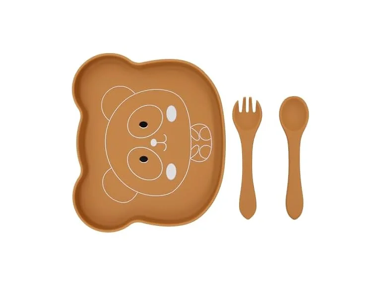 BabyX Baby Silicone Feeder Set, 3-pcs Jungle Wildlife