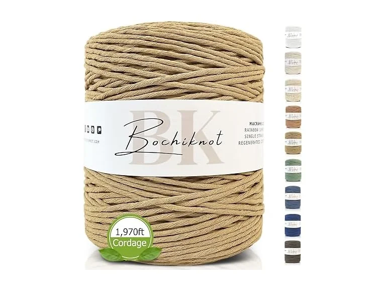 BOCHIKNOT 3mm Macrame Cord, 650 Yards,