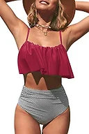 CUPSHE Two Piece Falbana Bikini Set