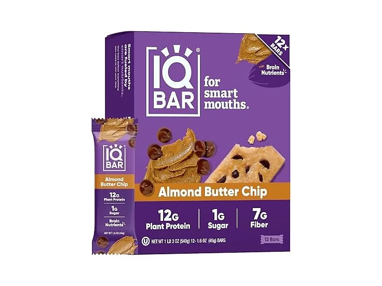 (24-Pack) IQBAR Plant Protein Bars: Almond Butter Chip