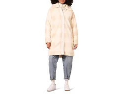 Amazon Essentials Women's Oversized Teddy Sherpa Coat, Beige Ivory Buffalo Plaid, X-Small