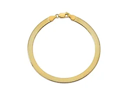 Yeidid Women's Italian 18K Gold Plated Sterling Silver 7" Herringbone Bracelet