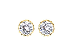  IGT-DAAS-DEBS6125-G 925 Sterling Silver Crown Studs Gold 
