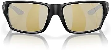 Costa Del Mar 006S9113 91130560 60-17-135 Costa Del Mar Tailfin Polarized Rectangular Sunglasses Matte Black/Sunrise Silver Mirrored Polarized 580P