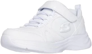 Skechers Girl's Glimmer Kicks - School Struts Sneaker Sneaker, White, 10.5 Little Kid
