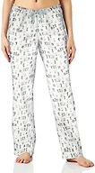 Amazon Essentials Women's Cotton Pajama Pants, Breathable Poplin Sleep Pant with Drawstring Elastic Waist, White Cactus, XX-Large