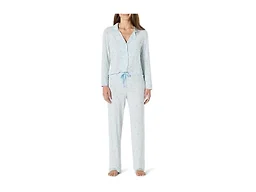 Amazon Essentials x Sofia Grainge Women's Stretch Modal Long-Sleeve and Full-Length Bottom Pajama Set, Light Blue Geese, X-Large