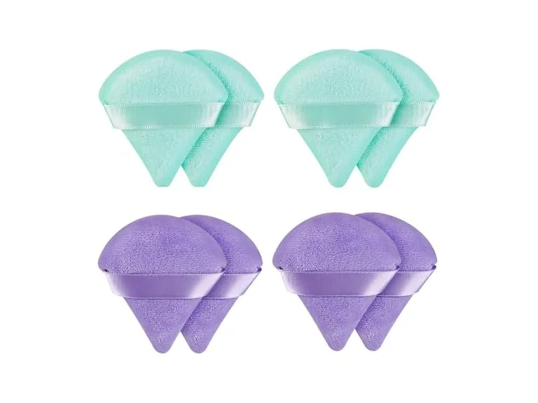 8 Pieces Powder Puff Face Green and Purple