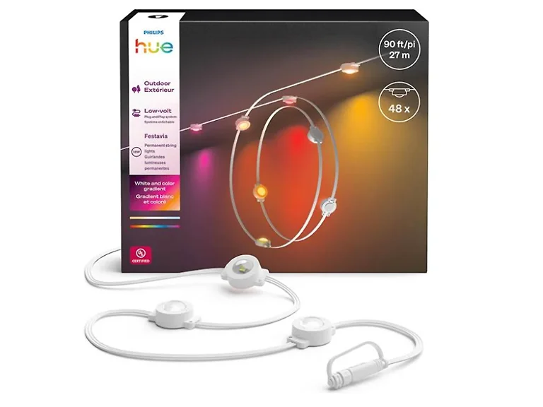 Philips Hue Festavia Permanent Outdoor Lights, 90ft