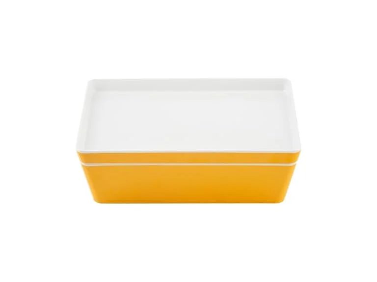 TableCraft Rectangular Stackable Bowl and Lid, Clemantine