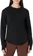 Amazon Essentials Women's Active Sweat Relaxed-Fit Long-Sleeve Crewneck Sweatshirt, Black, Medium