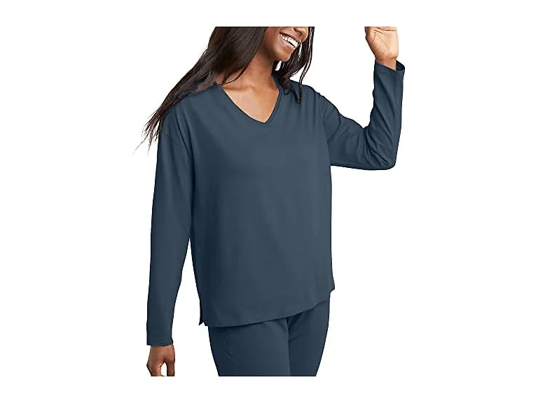 Hanes Women (XS) Originals V-neck Long T-shirt