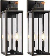 BesLowe KN0001 2-Pack 18" Outdoor Wall Lights, Bronze