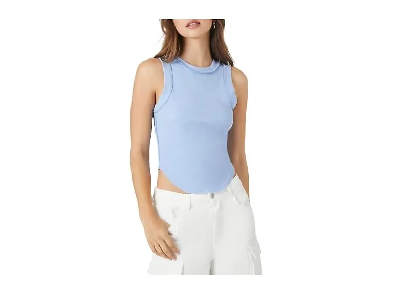 Forever 21 Women's Cropped Curved-Hem Tank Top
