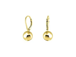 Yeidid Italian 18K Yellow Gold Plated Sterling Silver 6mm Classic Leverback Ball Earrings