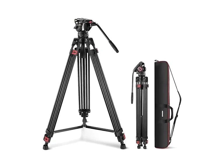 NEEWER 74in Video Tripod with Fluid Head TP74 (SHORTEN TITLE - ASHLYN)