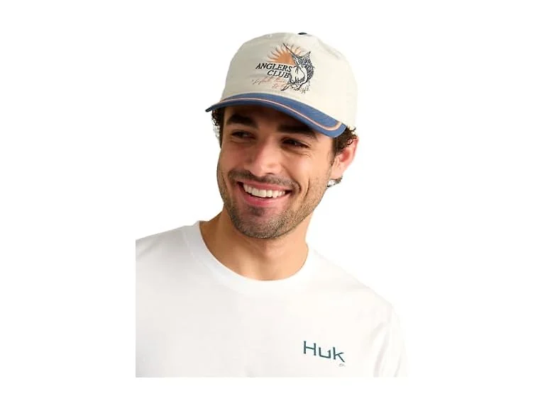 HUK Men's Standard Anglers Club Snapback Hat, Egret